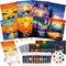 36 Pcs Paint and Sip Kit for Adults 8''x10'' Pre Drawn Canvas for Painting DIY Afro Acrylic Painting Kit Wood Easel Brushes Date Night Bulk for Mother's Day Party Gifts